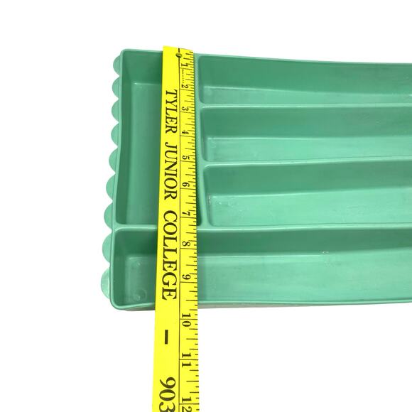 Blisscraft of Hollywood Vintage Drawer Organizer Green Molded Plastic Scalloped - Picture 10 of 15